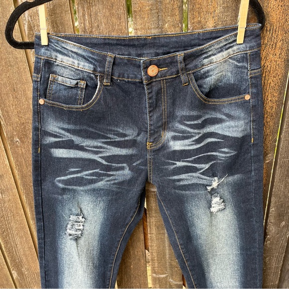 Junbaoss Men’s Distressed Slim Fit Stretch Jeans Sz 30 NWT. - Picture 5 of 14